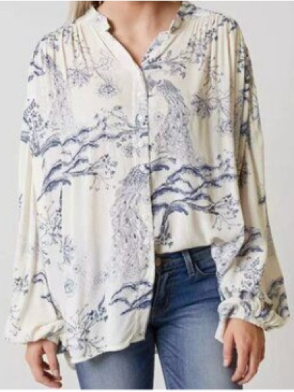 Free people Floral Button-Down Blouse
